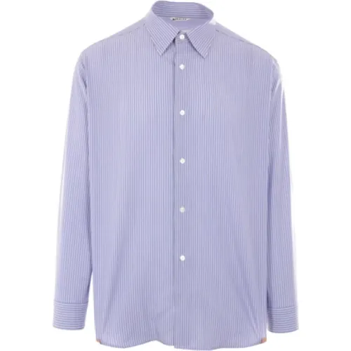 Striped Blue Shirt Classic Style , male, Sizes: M - Auralee - Modalova