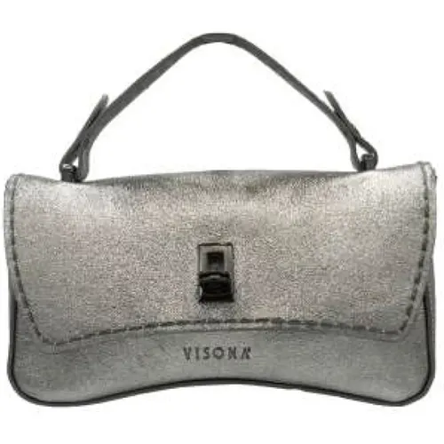 Laminated leather mini bag with removable strap , female, Sizes: ONE SIZE - Plinio Visonà - Modalova