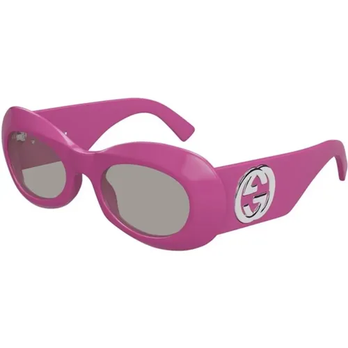 Fuchsia Grey Sunglasses Gg1696S 004 , female, Sizes: 51 MM - Gucci - Modalova