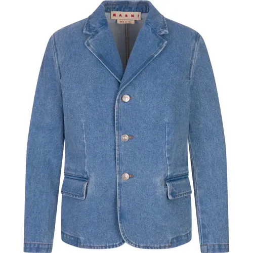 Denim Single-Breasted Blazer Jacket , female, Sizes: XS, M, S - Marni - Modalova