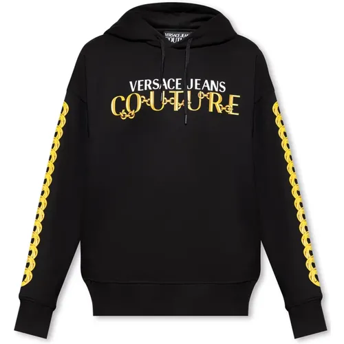 Printed hoodie , male, Sizes: M - Versace Jeans Couture - Modalova