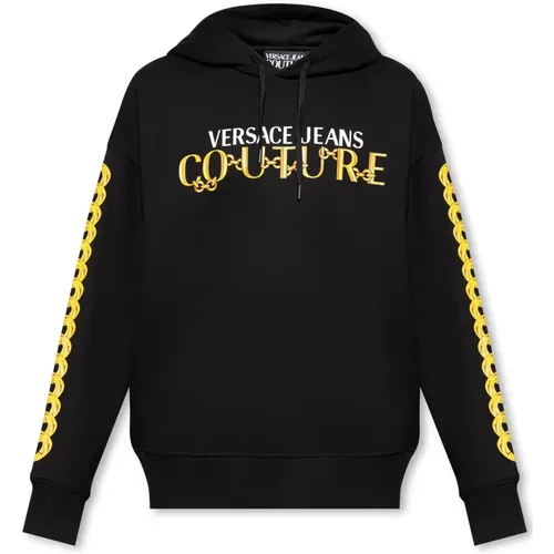 Printed hoodie , male, Sizes: M, S - Versace Jeans Couture - Modalova