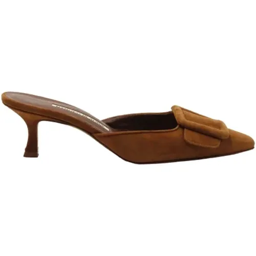 Pre-owned Suede heels , female, Sizes: 2 1/2 UK - Manolo Blahnik Pre-owned - Modalova