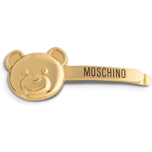 Plain Logo Hair Clip with Hook-and-Eye Closure , female, Sizes: ONE SIZE - Moschino - Modalova