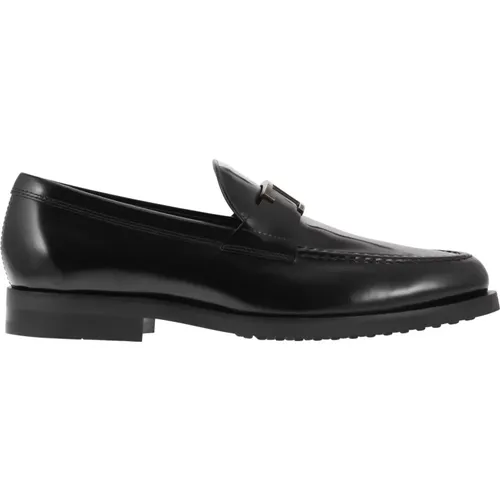 Zeitloser Lederslipper mit individuellem Metallaccessoire , Herren, Größe: 41 EU - TOD'S - Modalova