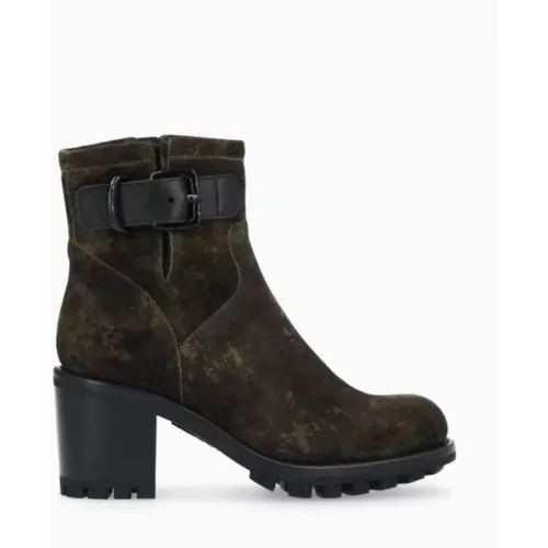 Camo Biker Boots Justy Style , female, Sizes: 5 UK, 7 UK, 4 UK, 3 UK, 5 1/2 UK, 6 UK - Free Lance - Modalova