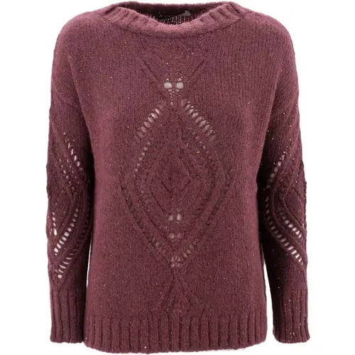 Bestickter Crew-Neck Pullover mit Lurex , Damen, Größe: S - D.Exterior - Modalova