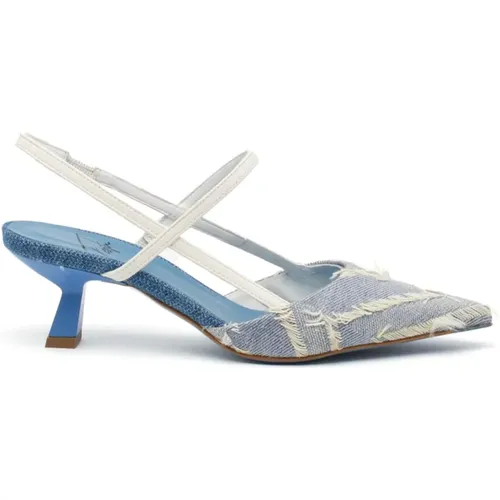 Jeans Fabric Slingback Shoes , female, Sizes: 4 1/2 UK, 3 UK - Roberto Festa - Modalova