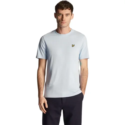 Hellblaues Plain T-Shirt , Herren, Größe: 2XL - Lyle & Scott - Modalova
