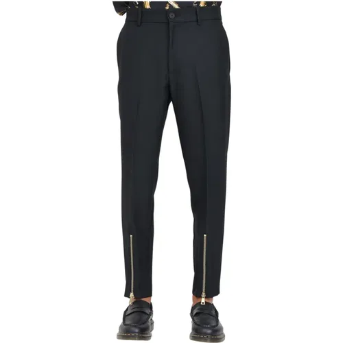 Elegante Schwarze Formelle Straight Leg Hose , Herren, Größe: S - Versace Jeans Couture - Modalova