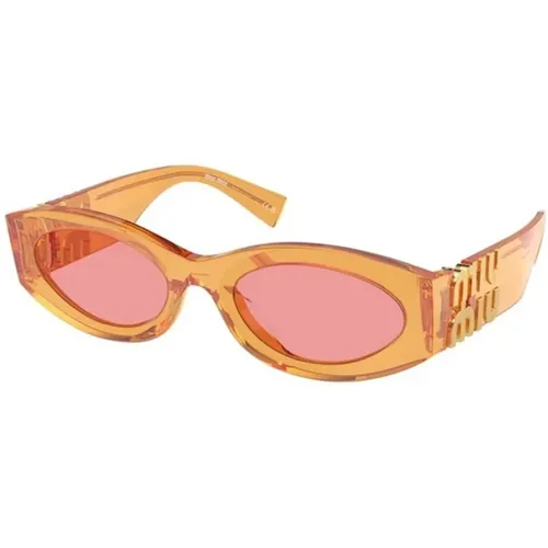 Stilvolle Rosa Sonnenbrille für Frauen , Damen, Größe: 54 MM - Miu Miu - Modalova