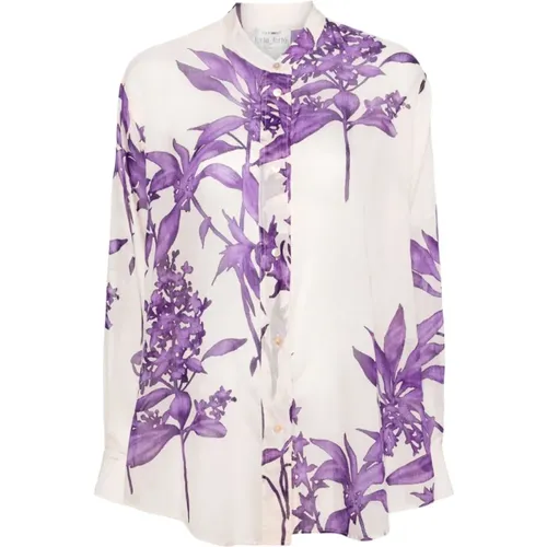 Floral Print Silk Blend Shirt , female, Sizes: M - Forte Forte - Modalova