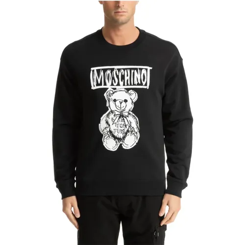 Gemusterte Teddybär-Logo-Sweatshirt , Herren, Größe: S - Moschino - Modalova