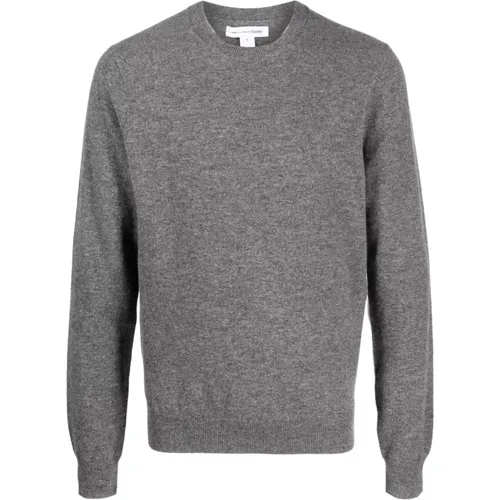 Grey Wool Knit Sweater Crew Neck , male, Sizes: M, XL, L - Comme des Garçons - Modalova