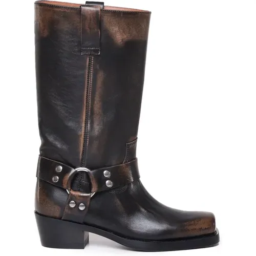 Leder Stiefel mit Eckiger Spitze - Paris Texas - Modalova