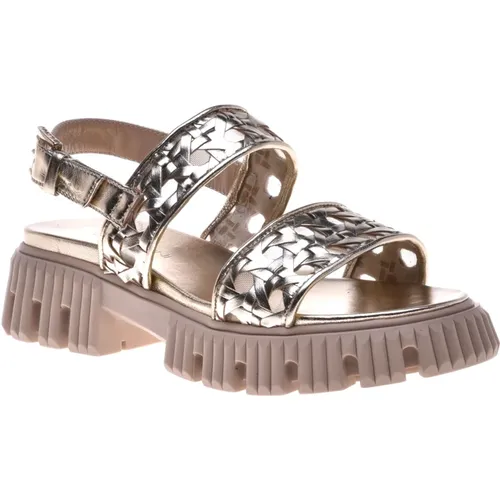 Sandal in platinum laminated eco-leather , Damen, Größe: 41 EU - Baldinini - Modalova
