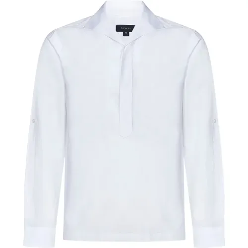 Weißes Baumwollleinenhemd Versteckte Knöpfe , Herren, Größe: XL - Sease - Modalova