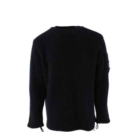 Navy Men Sweater , male, Sizes: L - C.P. Company - Modalova