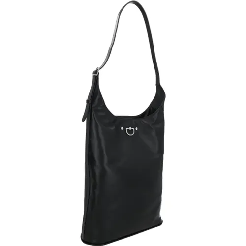 Leather Shoulder Bag with Silver Hardware , female, Sizes: ONE SIZE - Durazzi Milano - Modalova