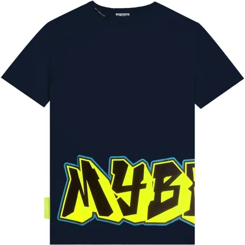 Street Art Swim Capsule T-Shirt Navy , Herren, Größe: 2XL - My Brand - Modalova