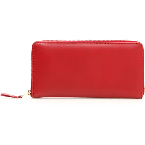 Zipper Wallet with Leather and Gold Details , female, Sizes: ONE SIZE - Comme des Garçons - Modalova