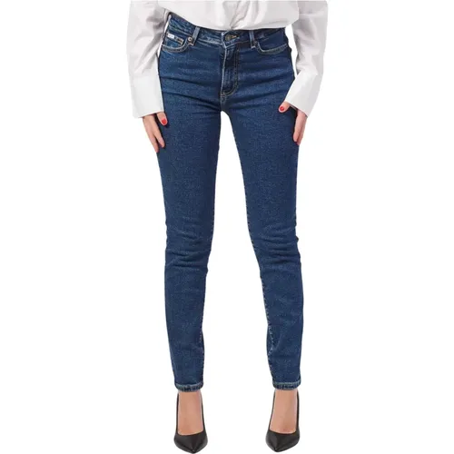 Blaue Skinny High Waist Jeans , Damen, Größe: W28 - Guess - Modalova