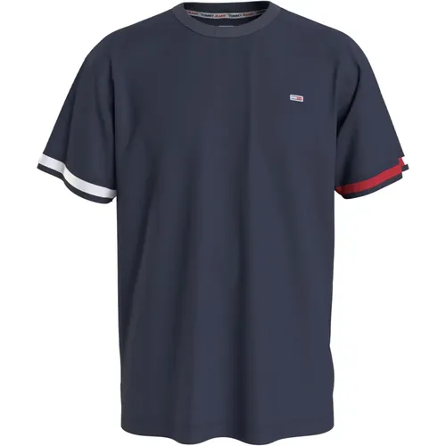 T-Shirt , Herren, Größe: M - Tommy Jeans - Modalova