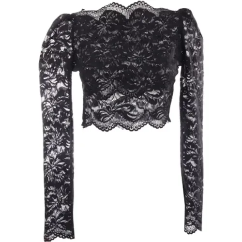 Floral Lace Cropped Top , female, Sizes: S, M - Paco Rabanne - Modalova