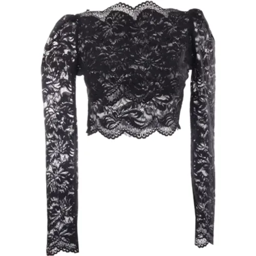 Floral Lace Cropped Top , female, Sizes: XS - Paco Rabanne - Modalova