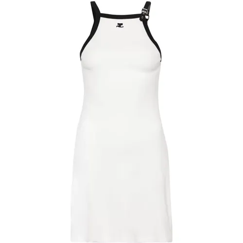 Halterneck-Kleid mit kontrastierendem Saum , Damen, Größe: S - Courrèges - Modalova