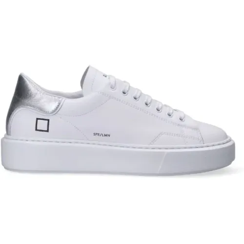 Weiße Sneakers mit Silber Patch , Damen, Größe: 38 EU - D.a.t.e. - Modalova