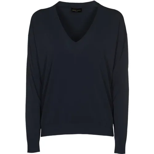 V-Neck Sweater , female, Sizes: S, XS - Roberto Collina - Modalova