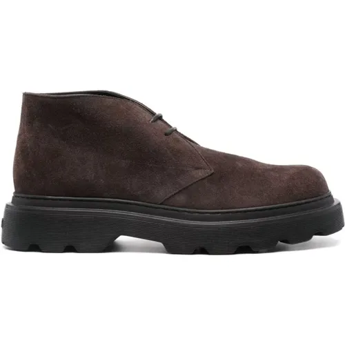 Suede Lace-Up Ankle Boots , male, Sizes: 6 UK, 8 UK, 9 UK, 7 1/2 UK, 7 UK, 10 UK, 8 1/2 UK - TOD'S - Modalova