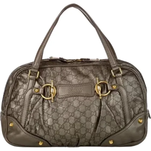 Leather Gucci Boston Bag , female, Sizes: ONE SIZE - Gucci Vintage - Modalova