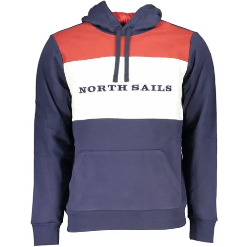 Long-Sleeved Hooded Sweater with Contrast Details and Embroidery , male, Sizes: M, XL, S, 2XL, L - North Sails - Modalova