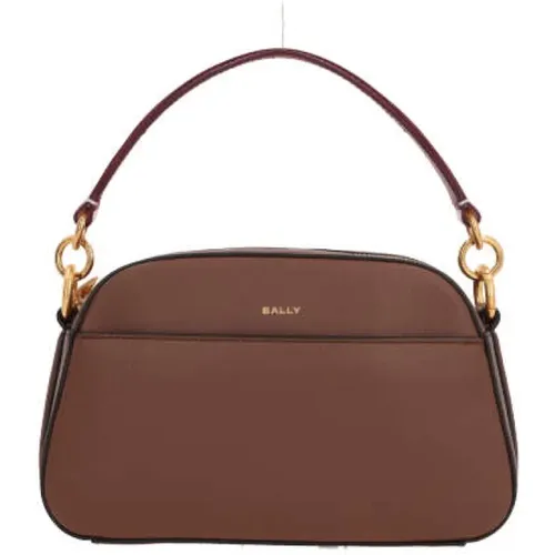 Hammered Leather Handbag with Gold Hardware , female, Sizes: ONE SIZE - Bally - Modalova
