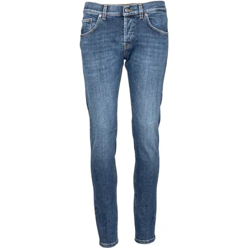 Stretch Baumwolle Slim Fit Jeans , Herren, Größe: W32 - Dondup - Modalova