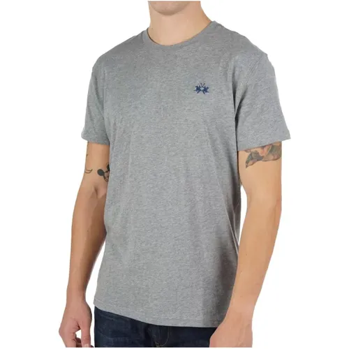 Besticktes Logo T-Shirt - Grau , Herren, Größe: 3XL - LA MARTINA - Modalova