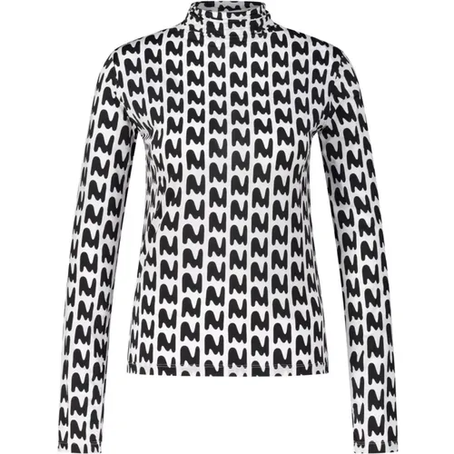 Modernes M-Print Langarmshirt , Damen, Größe: 2XS - Msgm - Modalova