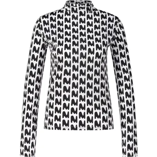 Modernes M-Print Langarmshirt , Damen, Größe: 3XS - MSGM - Modalova