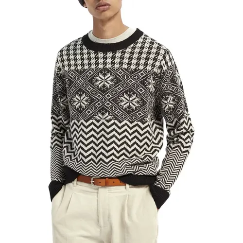 Fair Isle Roundeck Sweater , male, Sizes: M - Scotch & Soda - Modalova