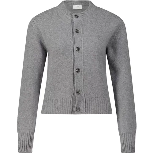 Kaschmir Cardigan Klassischer Stil , Damen, Größe: M - Ami Paris - Modalova