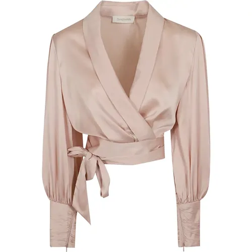 Silk Wrap Top , Damen, Größe: M - Zimmermann - Modalova