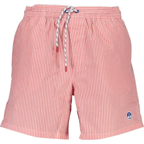 Gestreifte Strand Boxershorts Rosa Herren , Herren, Größe: M - North Sails - Modalova