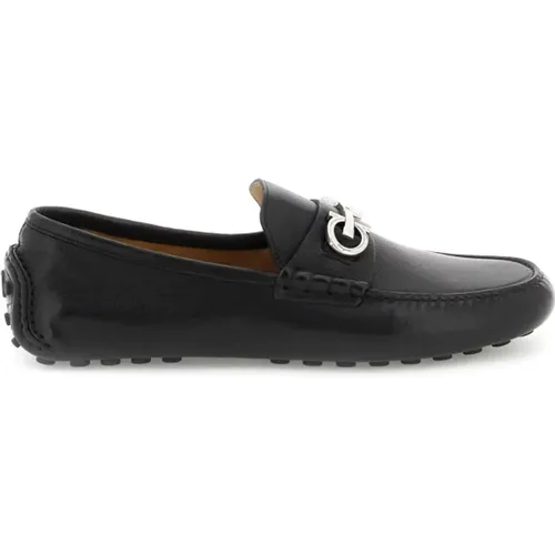 Gancini Lederloafers mit Ikonischem Detail , Herren, Größe: 39 1/2 EU - Salvatore Ferragamo - Modalova