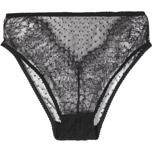 High-Waisted Lace and Tulle Briefs , female, Sizes: XS - Dolce & Gabbana - Modalova