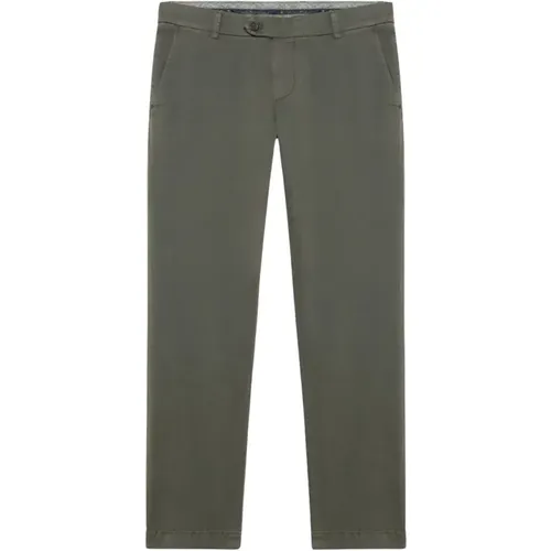 Khaki-grüne Stretch-Baumwoll-Chinos , Herren, Größe: W32 - Brooks Brothers - Modalova