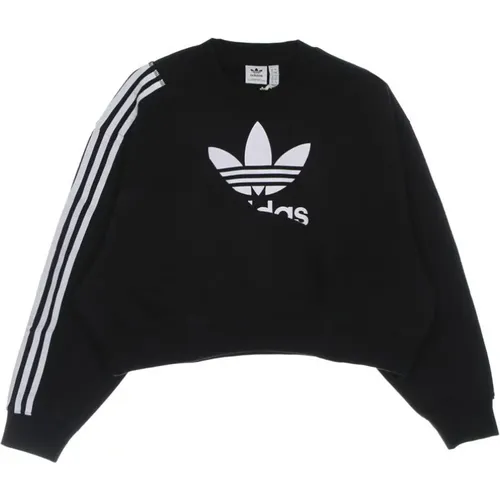 Crew Neck Sweatshirt with 3 Stripes , female, Sizes: 2XL, XL - Adidas - Modalova