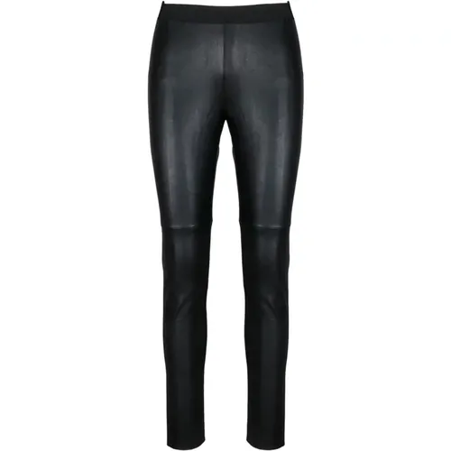 Slim Leather Trousers , female, Sizes: S, L - P.a.r.o.s.h. - Modalova