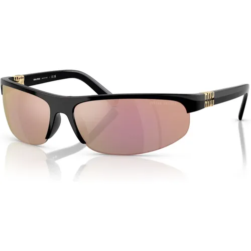 Sunglasses with Dark Grey Mirror , female, Sizes: 70 MM - Miu Miu - Modalova